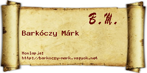 Barkóczy Márk névjegykártya